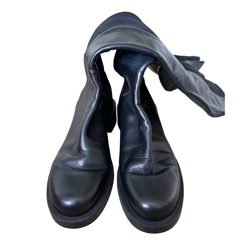 Stuart Weitzman Celia Over The Knee Boots Size 7 Black Nappa Leather
